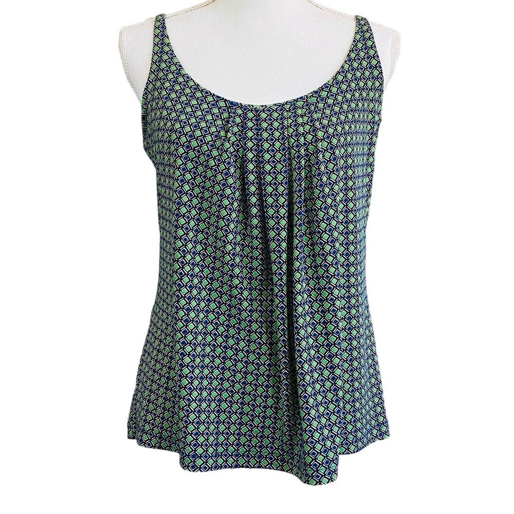 New York & Company Blue Green Sleeveless Top Medium